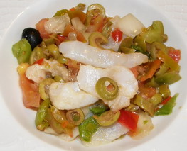 Esqueixada de bacalao