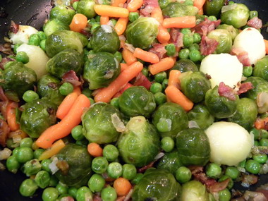 verduras con beicon