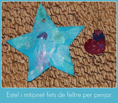 Ornaments de Nadal amb fang i feltre