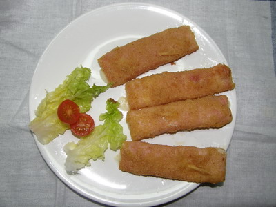 rollitos de jamón y queso