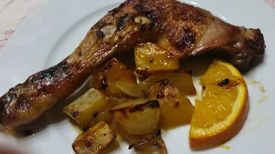 pollo ecológico con naranja y miel