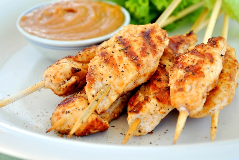 brochetas de pollo