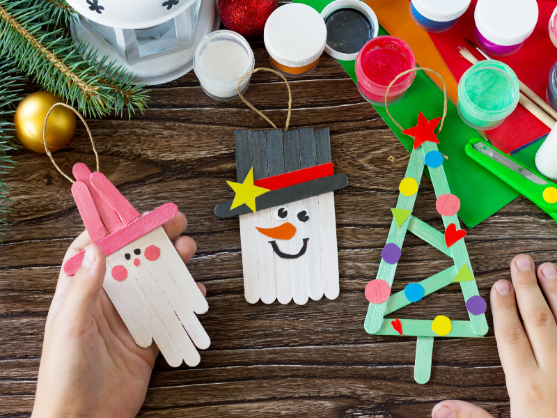 manualidades de Navidad con palos de helado