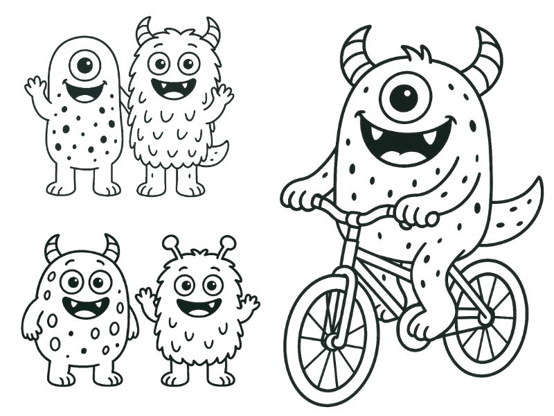 MONSTRUOS SIMPÁTICOS PARA PINTAR