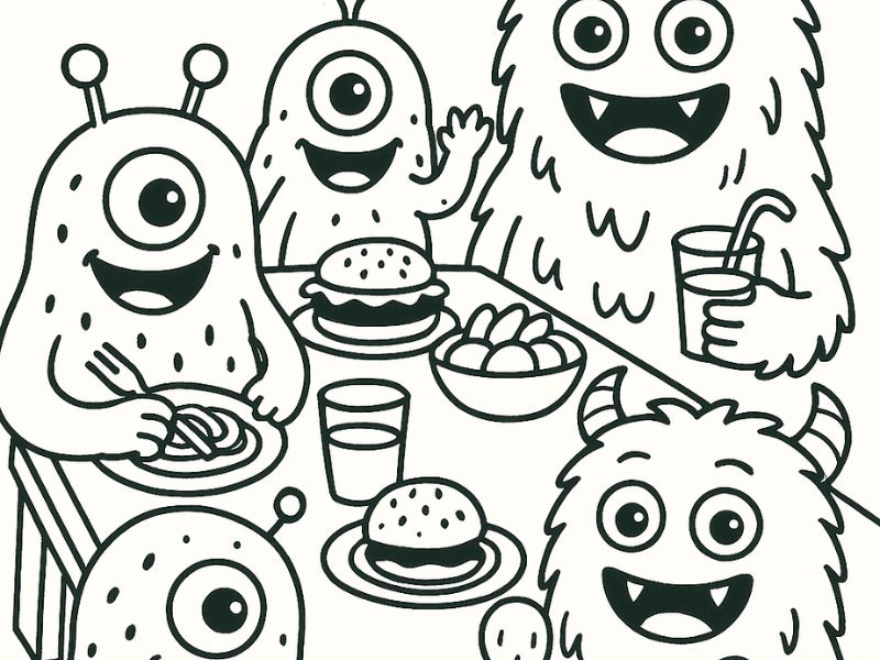 monstruos simpáticos para pintar
